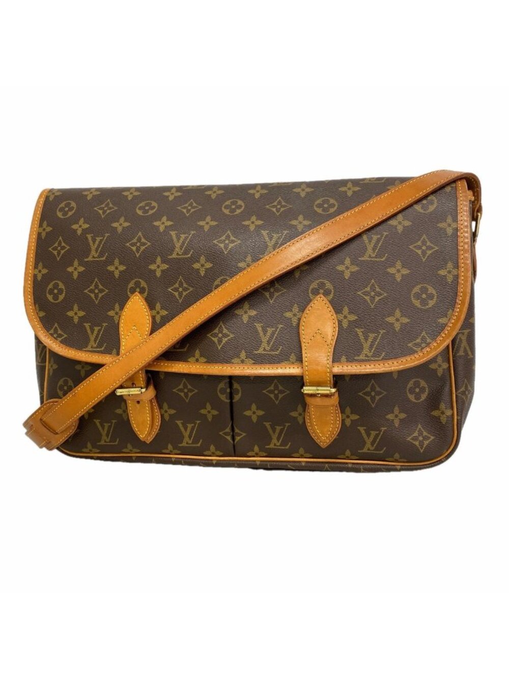 Louis Vuitton Shoulder Bag Monogram Gibeciere GM Brown